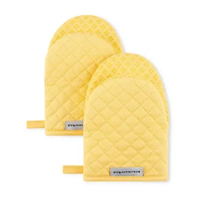 Kitchenaid Asteroid 2-pc. Mini Oven Mitt Set In Yellow