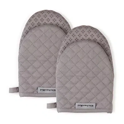 Kitchenaid Asteroid 2-pc. Mini Oven Mitt Set In Gray