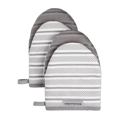 Kitchenaid Albany Mini 2-pc. Oven Mitt Set In Gray