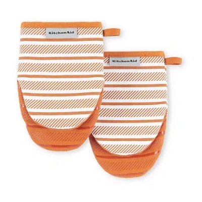 Kitchenaid Albany Mini 2-pc. Oven Mitt Set In Orange