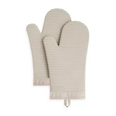 Kitchenaid Ribbed Silicone 2-pc. Oven Mitt Set In Sand