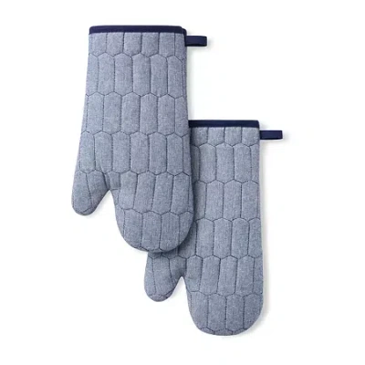 Martha Stewart Honeycomb Quilted 2-pc. Oven Mitt Set In Blue
