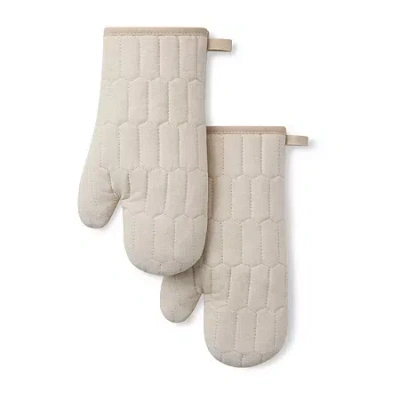 Martha Stewart Honeycomb Quilted 2-pc. Oven Mitt Set In Sand