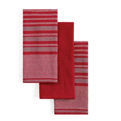 Homewear Hunter Stripe 3-pc. Kitchen Towel Set In Red