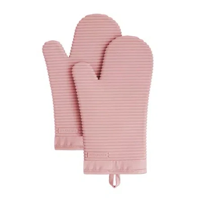 Kitchenaid Ribbed Silicone 2-pc. Oven Mitt Set In Pink