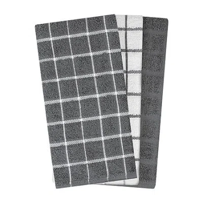 Ritz Terry Check 3-pc. Kitchen Towel Set In Gray
