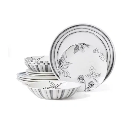 Oneida Sketchbook 12-pc. Porcelain Dinnerware Set In White