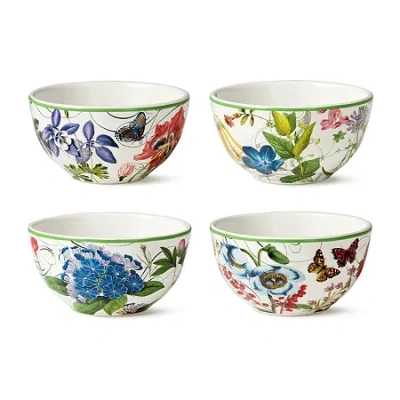 Certified International Greenhouse 4-pc. Ceramic Ice Cream Bowl In White