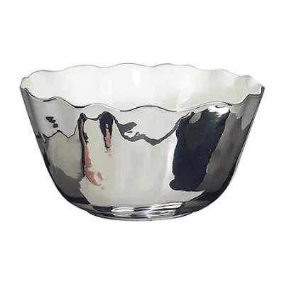 Certified International Silver Coast Porcelain Serving Bowl In Silver