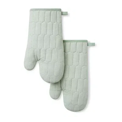 Martha Stewart Honeycomb Quilted 2-pc. Oven Mitt Set In Green