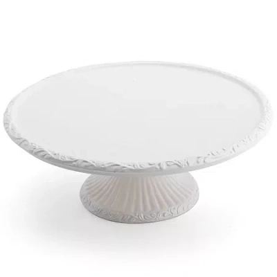 Mikasa Italian Countryside Footed Cake Plate In White