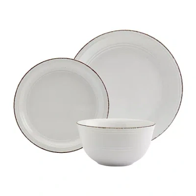 Gallery Farmhouse 12-pc. Stoneware Dinnerware Set In White