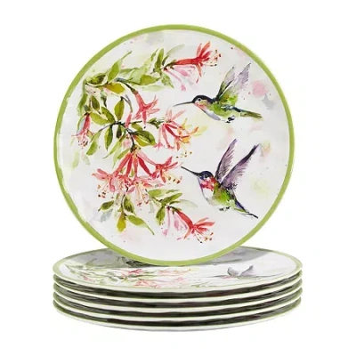 Certified International Hummingsbirds 6-pc. Melamine Dinner Plate In White