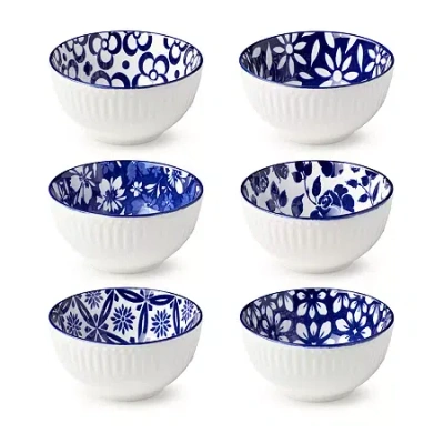 Certified International Madison 6-pc. Porcelain Ice Cream Bowl In Blue
