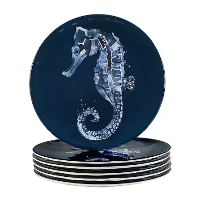 Certified International Sea Life 6-pc. Melamine Salad Plate In Blue