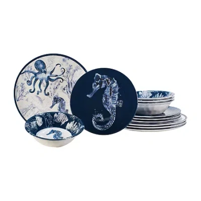Certified International Sea Life 12-pc. Melamine Dinnerware Set In Blue