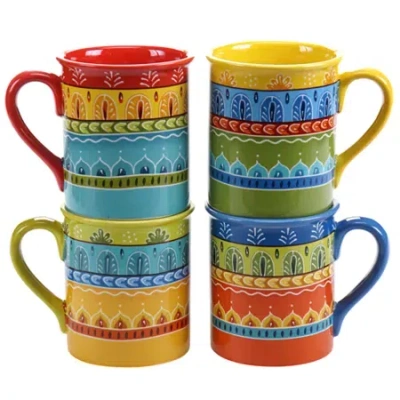 Certified International Valencia 4-pc. Mug Set In Multi
