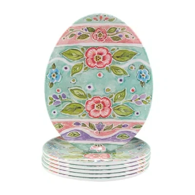 Certified International Joy Of Easter 6-pc. Melamine Appetizer Plate In White
