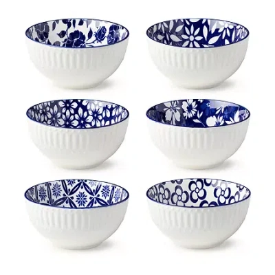Certified International Madison 6-pc. Porcelain Ice Cream Bowl In Blue