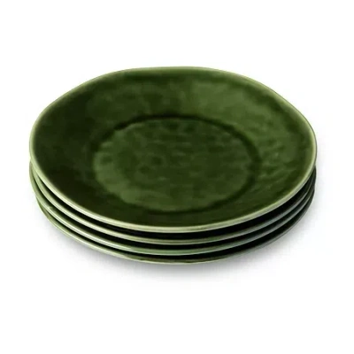 Certified International Verde 4-pc. Stoneware Salad Plate In Green
