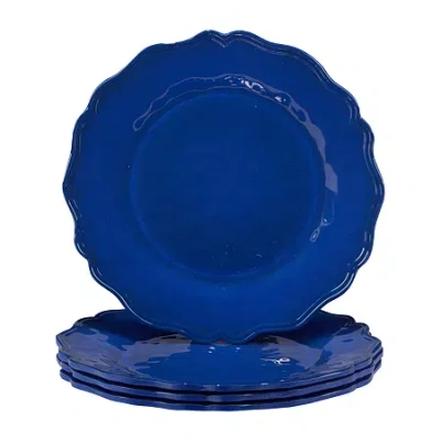 Certified International Crackle 4-pc. Melamine Dinner Plate In Blue