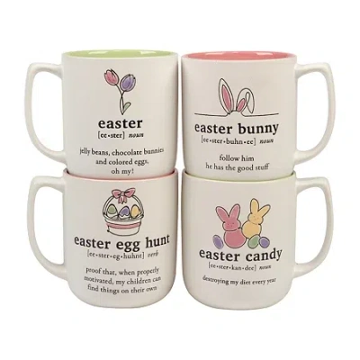 Certified International Easter Words 4-pc. Coffee Mug In White