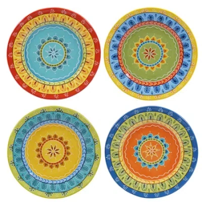 Certified International Valencia Set Of 4 Dessert Plates In Multi