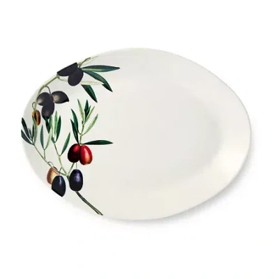 Certified International Oliva Stoneware Serving Platter In White