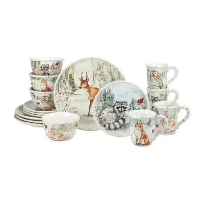 Certified International Winter's Walk 16-pc. Earthenware Dinnerware Set In White