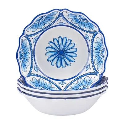 Certified International Veranda 4-pc. Melamine Soup Bowl In Blue
