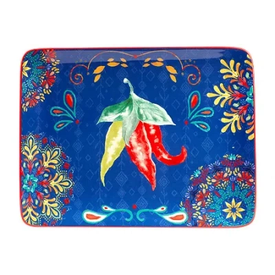 Certified International Sweet & Spicy Serving Platter In Blue
