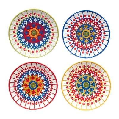 Certified International Spice Love 4-pc. Earthenware Appetizer Plate In Red