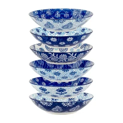 Certified International Carnival Blue 6-pc. Porcelain Soup Bowl In Blue