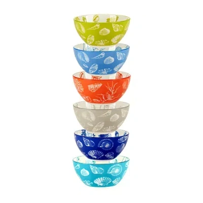 Certified International Seaside 6-pc. Porcelain Ice Cream Bowl In Blue
