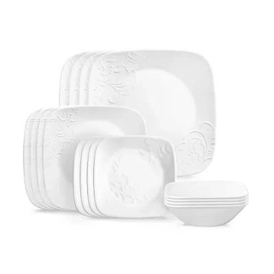 Corelle Cherish 16-pc. Glass Dinnerware Set In White