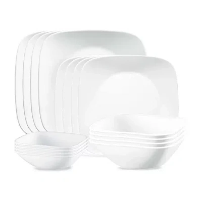 Corelle Vivid White 16-pc. Glass Dinnerware Set In White