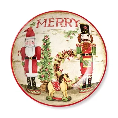 Certified International Nutcracker Parade Ceramic Serving Bowl In Red