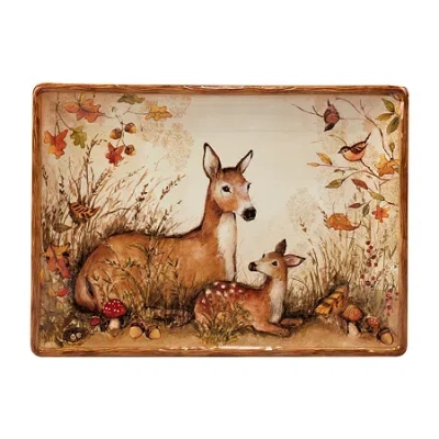 Certified International Serving Platter In Brown