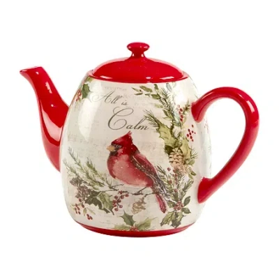 Certified International Silent Night Earthenware Teapot In White