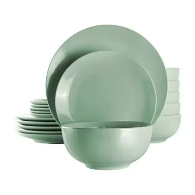 Elama Luna 18-pc. Porcelain Dinnerware Set In Green