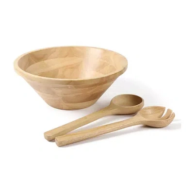 Martha Stewart Salad Bowl Set 3-pc. Wood Serving Bowl In Brown