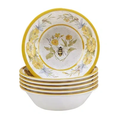 Certified International Bee Sweet All Purpose 6-pc. Melamine Soup Bowl In Yellow