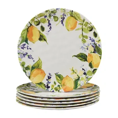 Certified International Lemon Zest 6-pc. Melamine Dinner Plate In Yellow