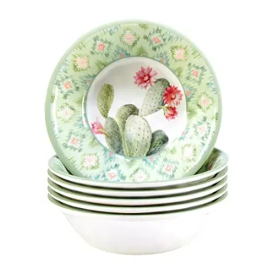 Certified International Desert Beauty All Purpose 6-pc. Melamine Soup Bowl In Green