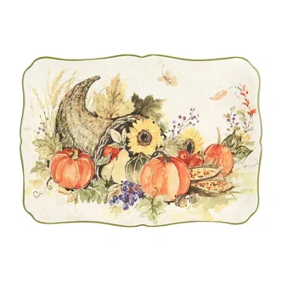 Certified International Harvest Morning Rectangular Platter In Multi