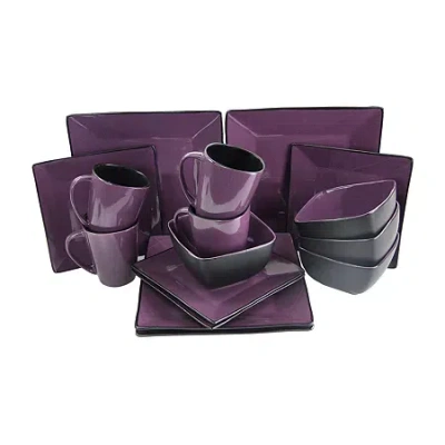 Elama Mulberry Loft 16-pc. Modern Premium Stoneware Dinnerware Set - Service For 4 In Purple