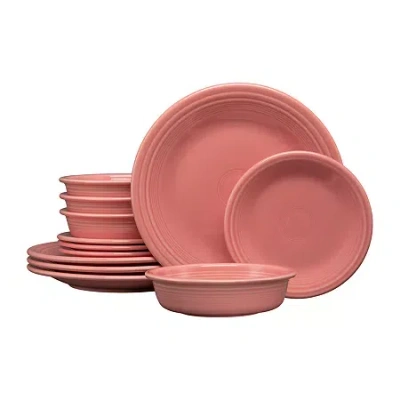 Fiesta Classic Rim 12-pc. Dinnerware Set In Pink