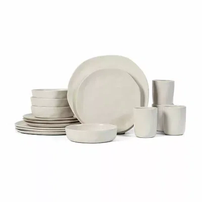 Stone By Mercer Project Hekonda 32-pc. Stoneware Dinnerware Set In White