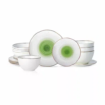 Christian Siriano New York Luna 16-pc. Porcelain Dinnerware Set In Green