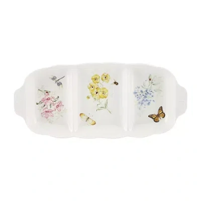 Lenox Butterfly Meadow Porcelain Serving Tray In White
